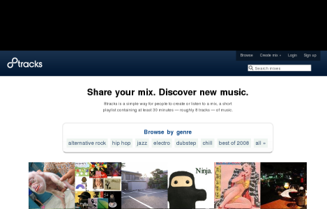 8tracks.com Home Page