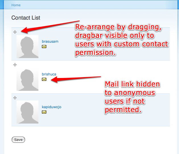 Custom Contact List