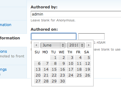 Date Popup Authored in action