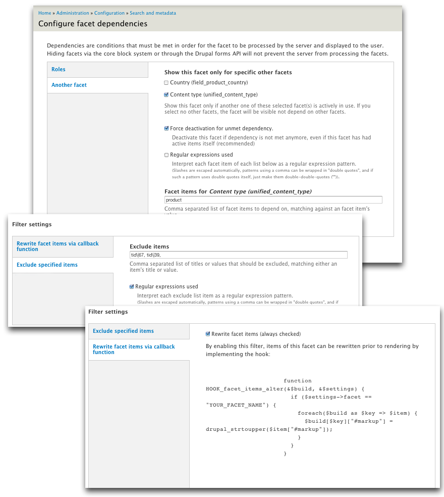 Facet API Bonus - Screenshots
