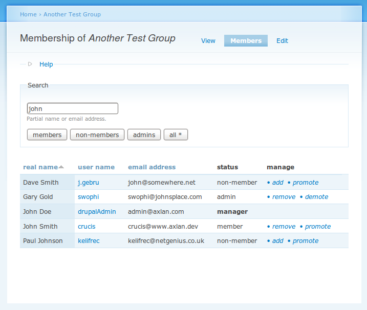 GroupAdmin Screenshot