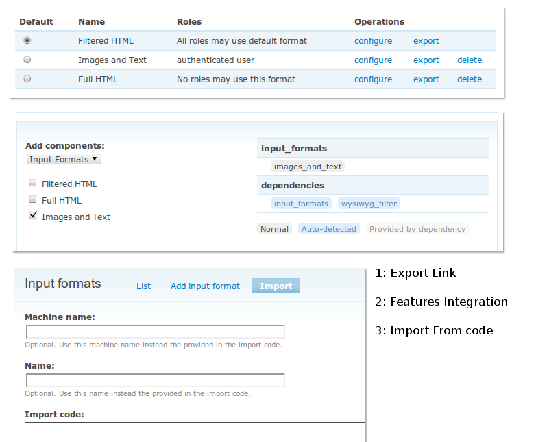 Input Formats module