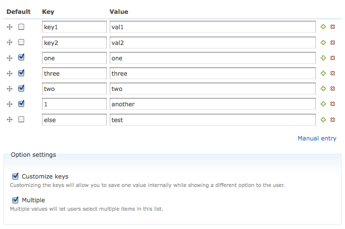 Options Element Screenshot