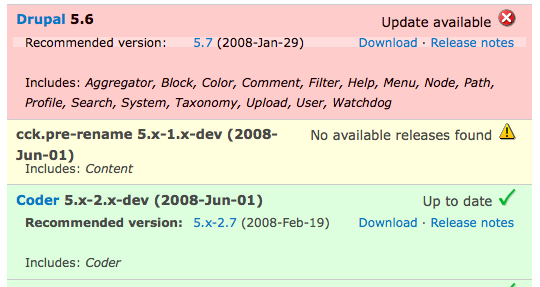 Update Status module