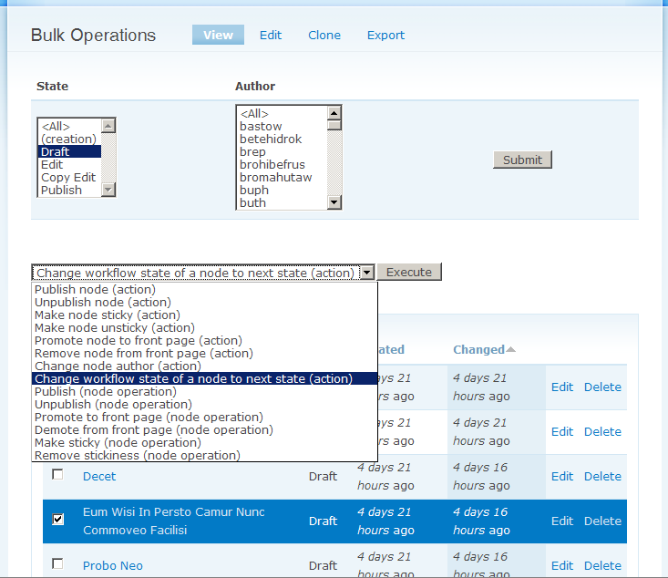 Views Bulk Operations (VBO)