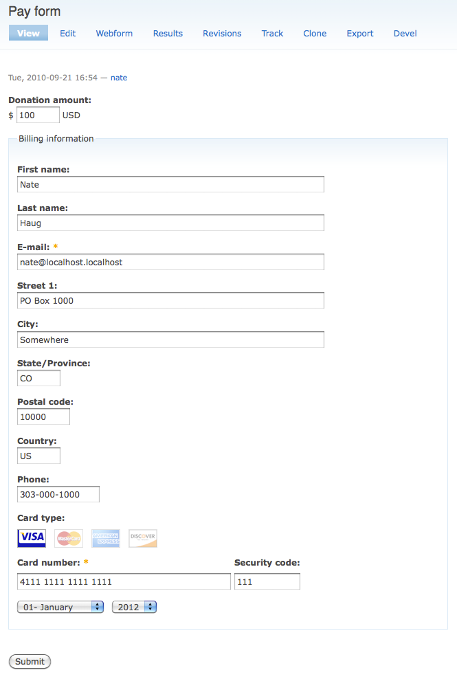 Webform Pay