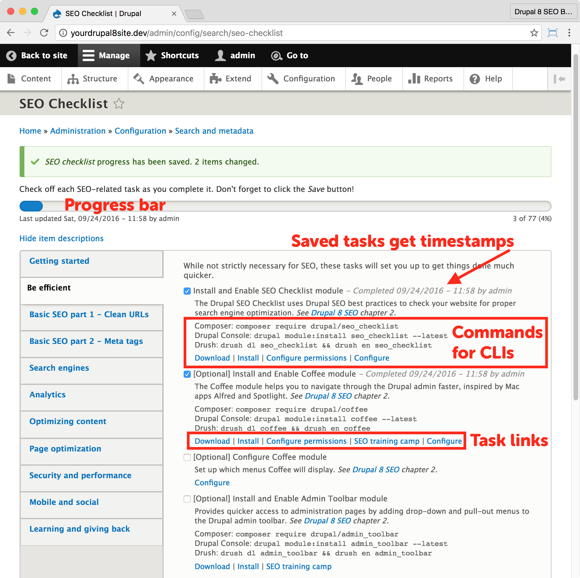 Drupal SEO Checklist features
