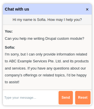 AI Chatbot window response