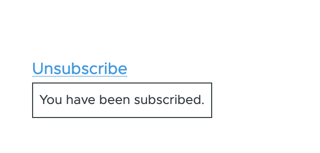 Action Link screenshot showing the AJAX link message