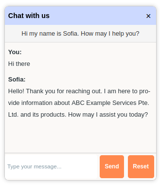 AI Chatbot window interaction