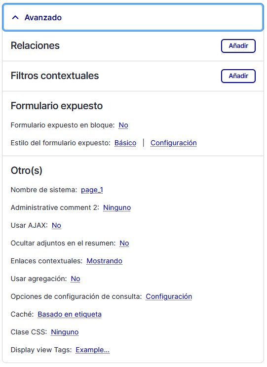 Option in Others seccionts