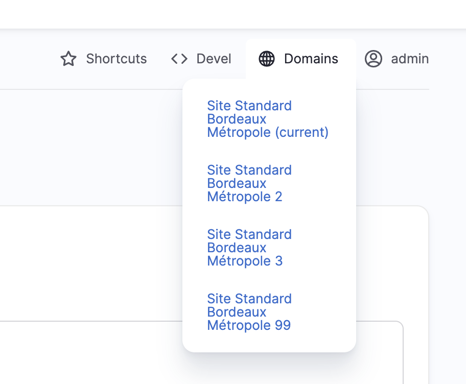 Domain SSO Admin Toolbar with Gin theme