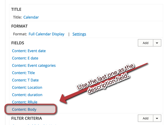 Description field