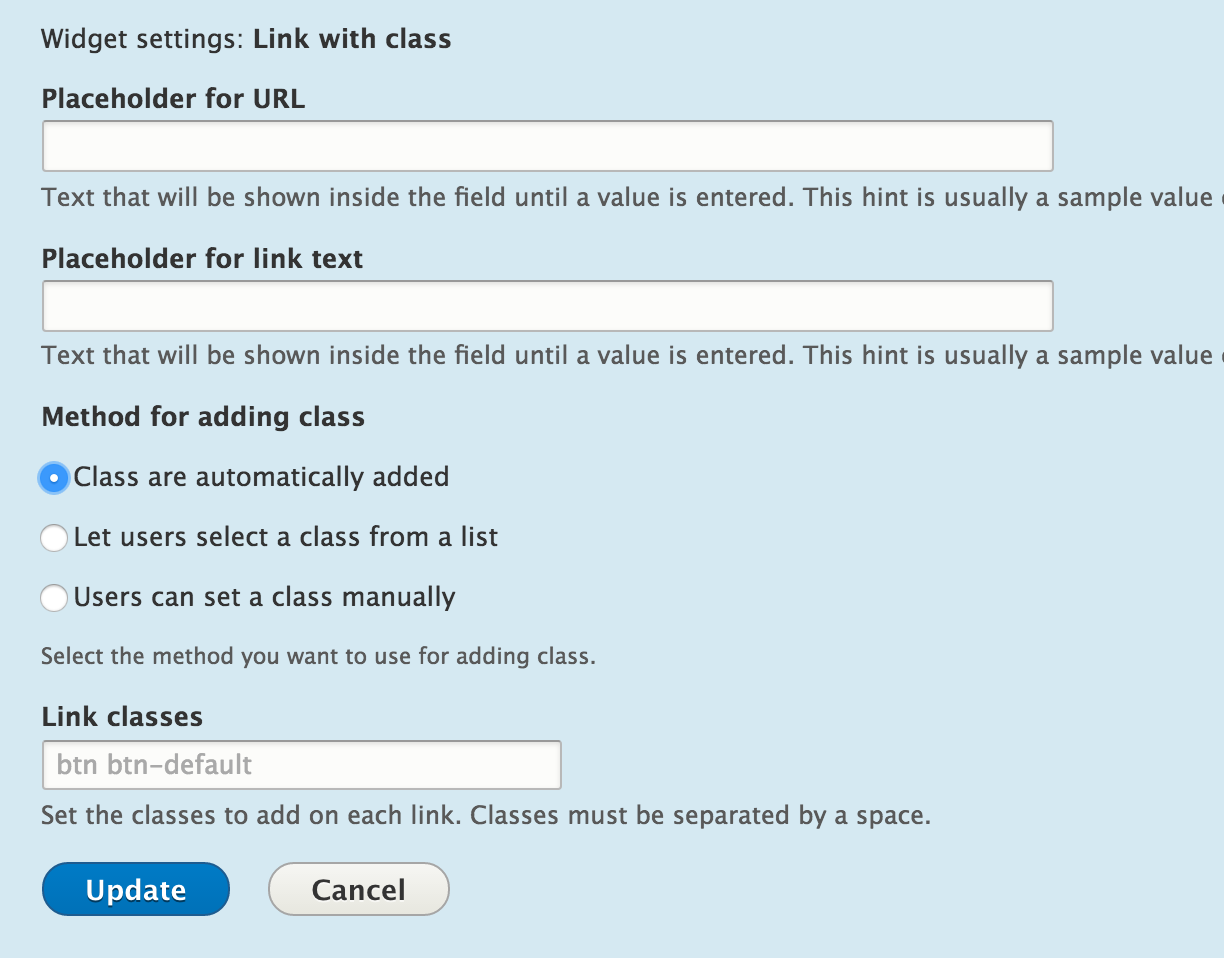 Add automatically class to field link