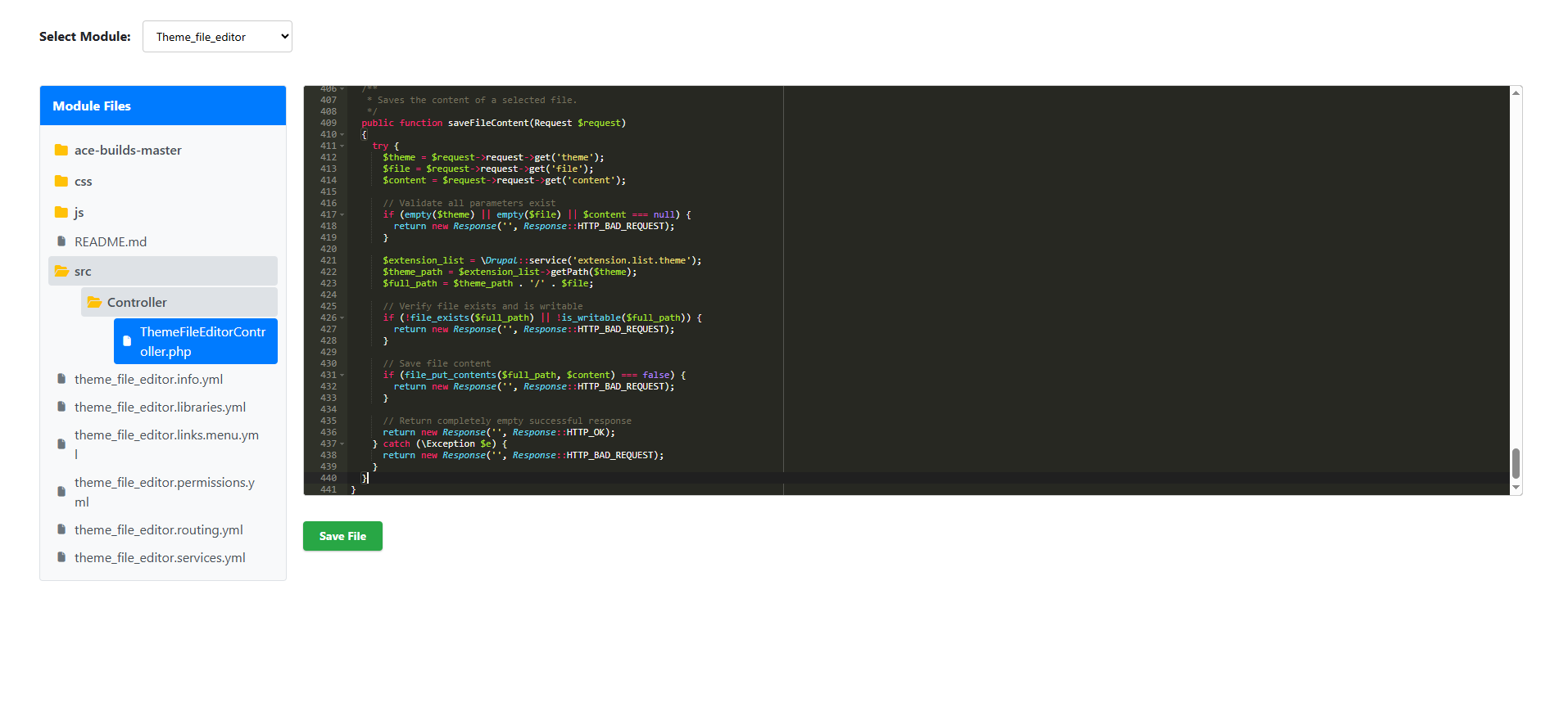 Module File editor