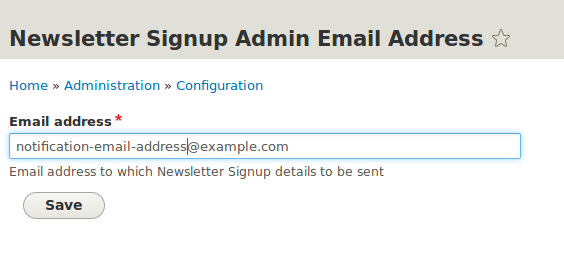 Newsletter Signup Admin Email Configure