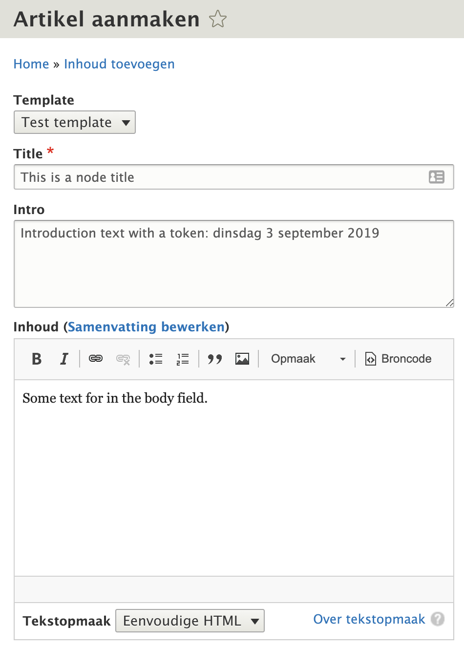 Node Form Templates node add form