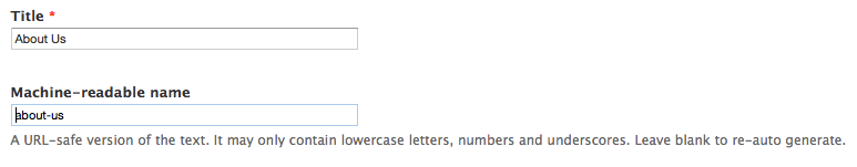 Machine name being edited