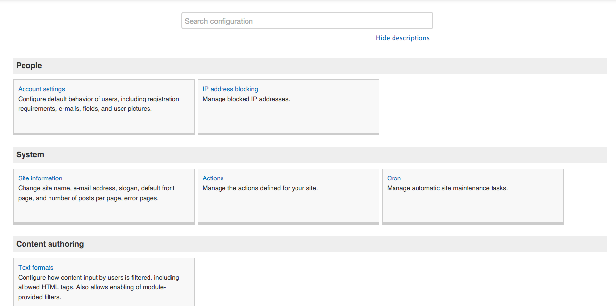 Screenshot for Configuration filter