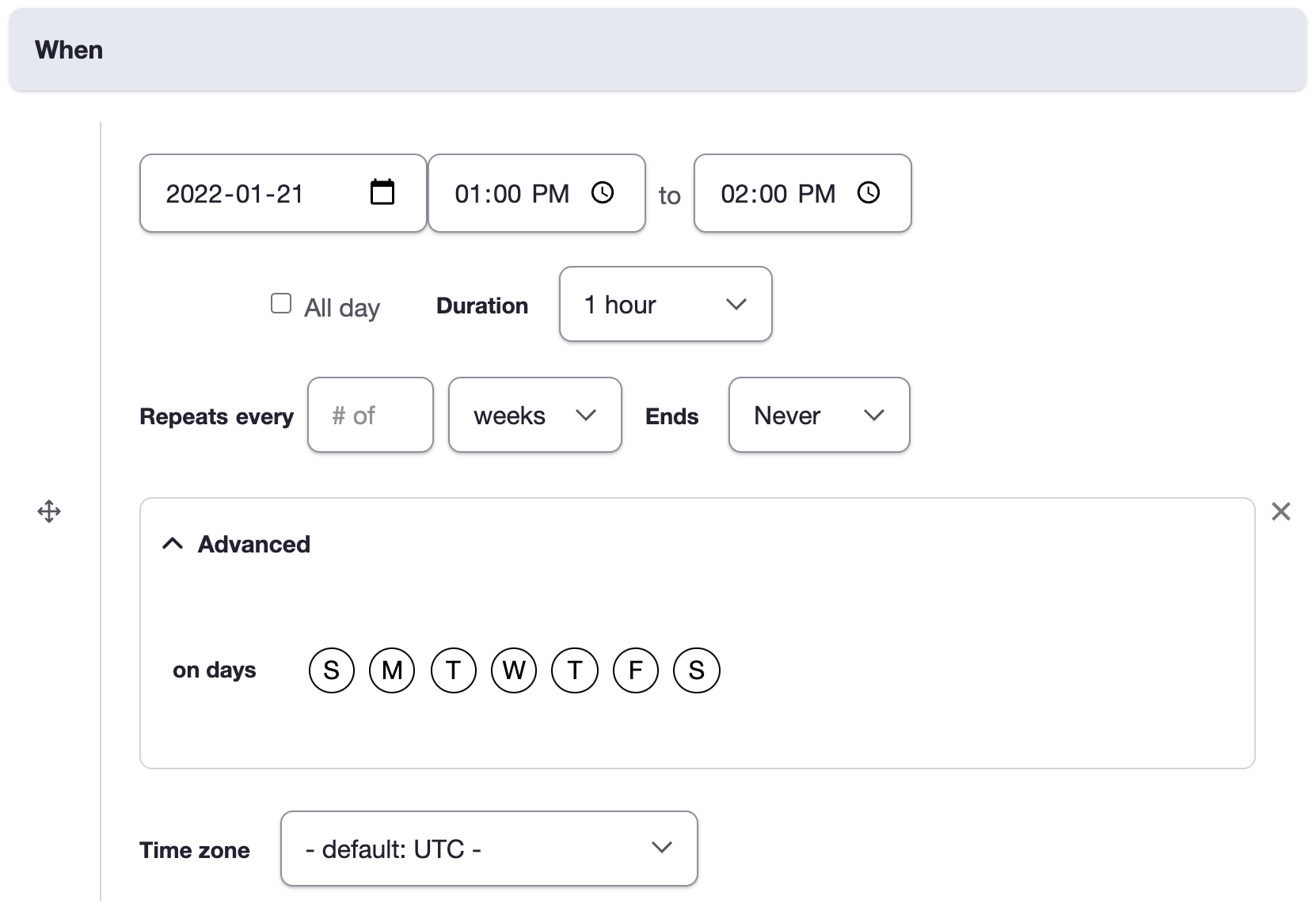 Intuitive management of recurring dates and timezones