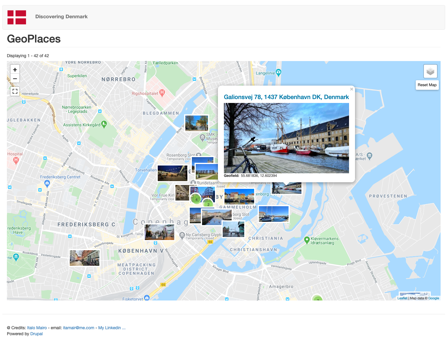 Drupal Leaflet module  - Geo Atlas of Images - Discovering Denmark