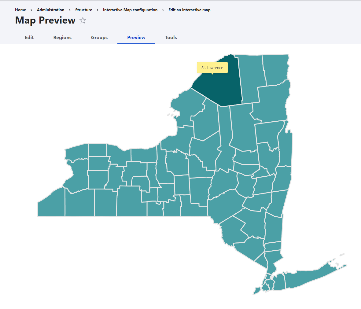 New York counties map