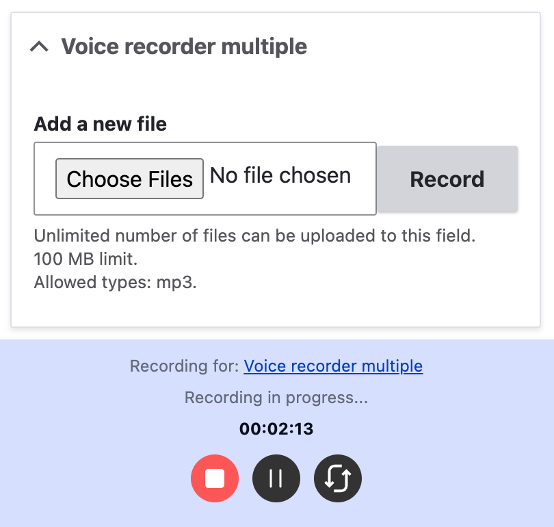 recording on mobile view