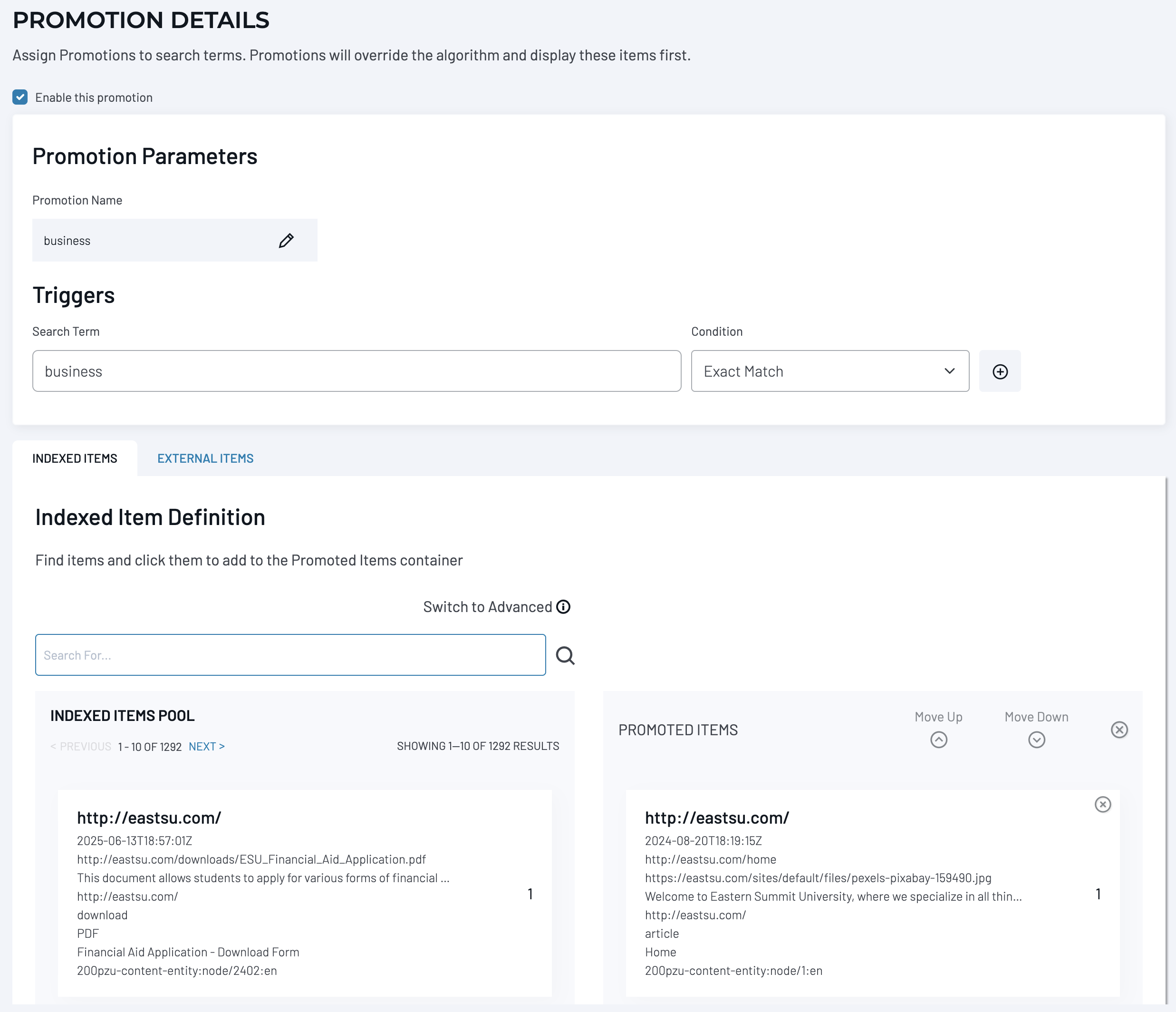 Use SearchStax to run and manage promotions in your site search.