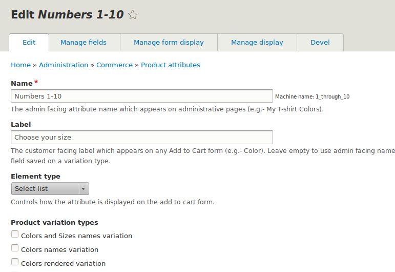Attribute customer facing label