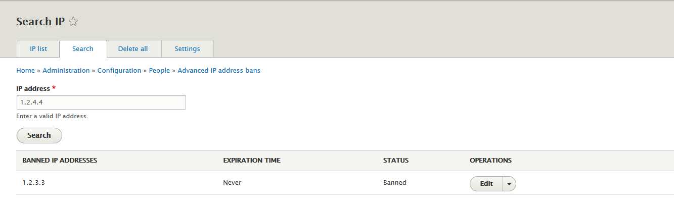 Advanced ban search