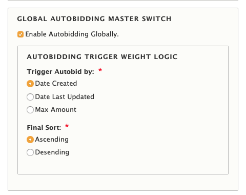 Autobidding Logic Control