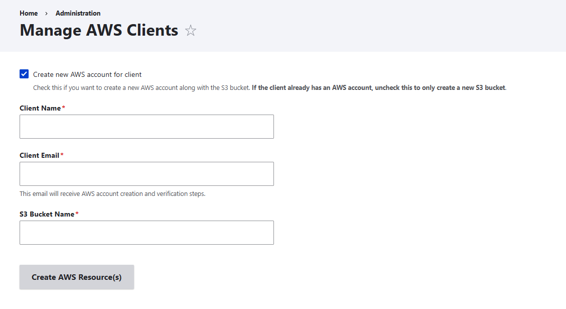 Aws cred Form