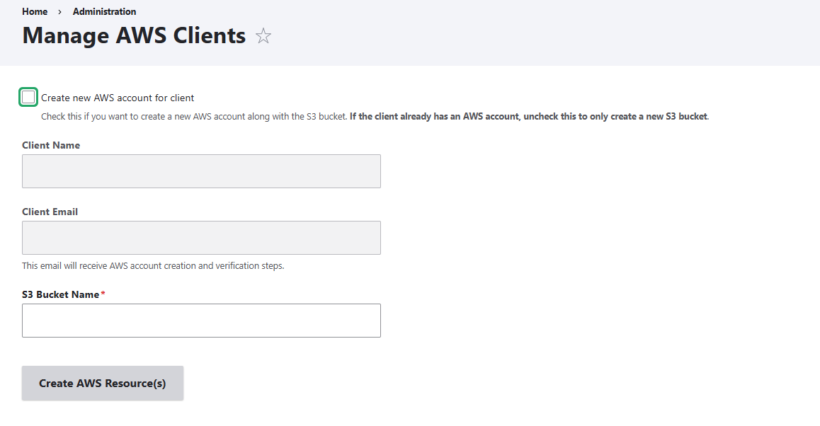Aws cred Form