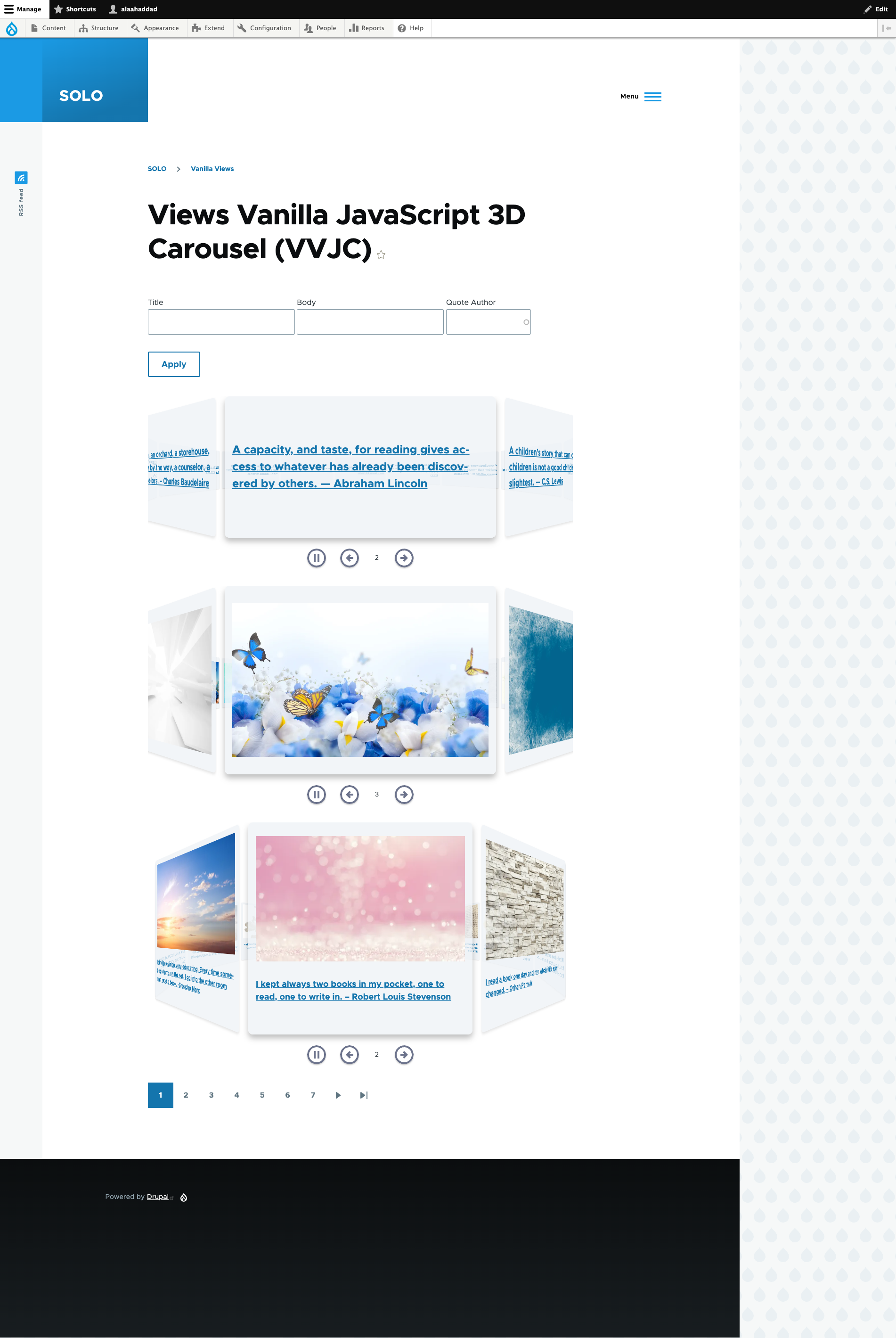 Views Vanilla JavaScript 3D Carousel Screenshot