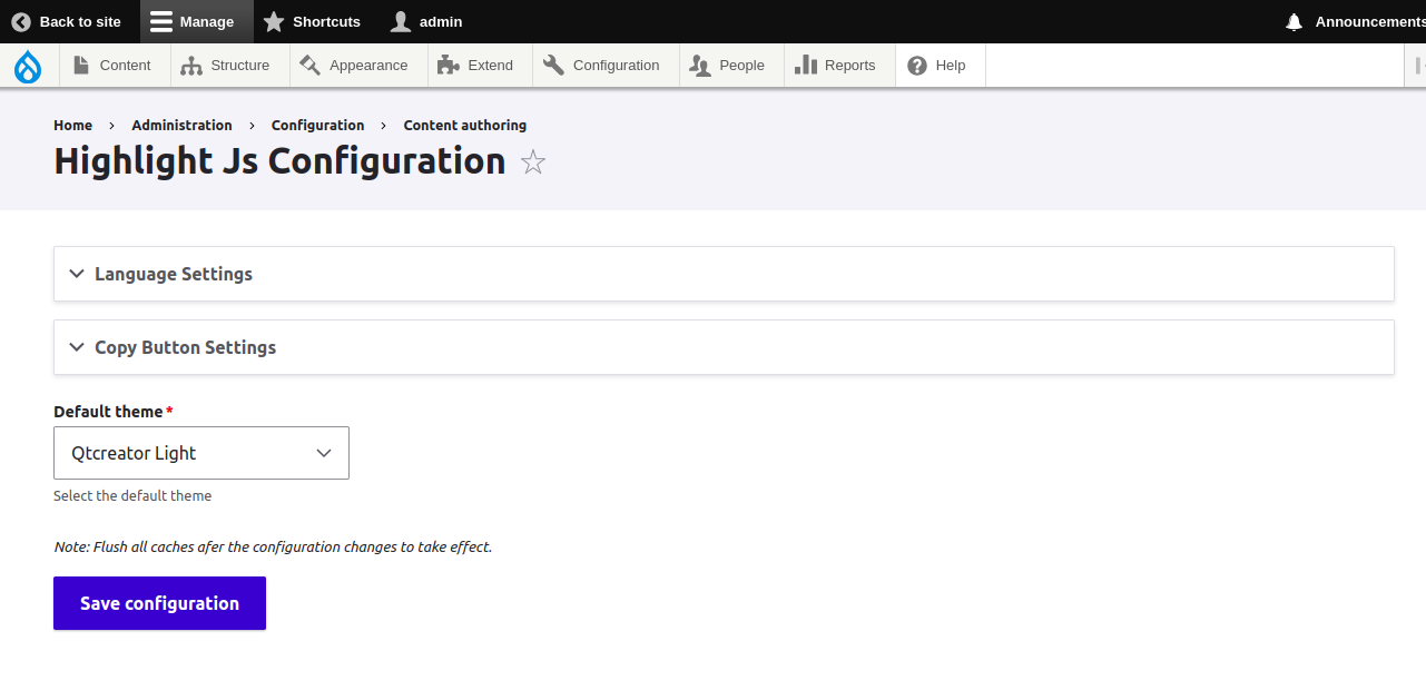 configuration