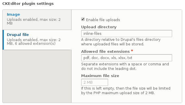 Plugin's settings