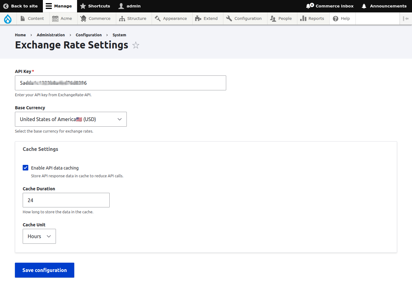 Exchange Rate Config