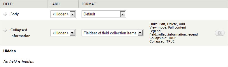 Field collection fieldset formatter summary