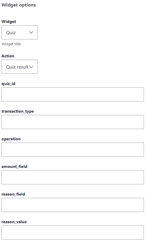 Quiz widget