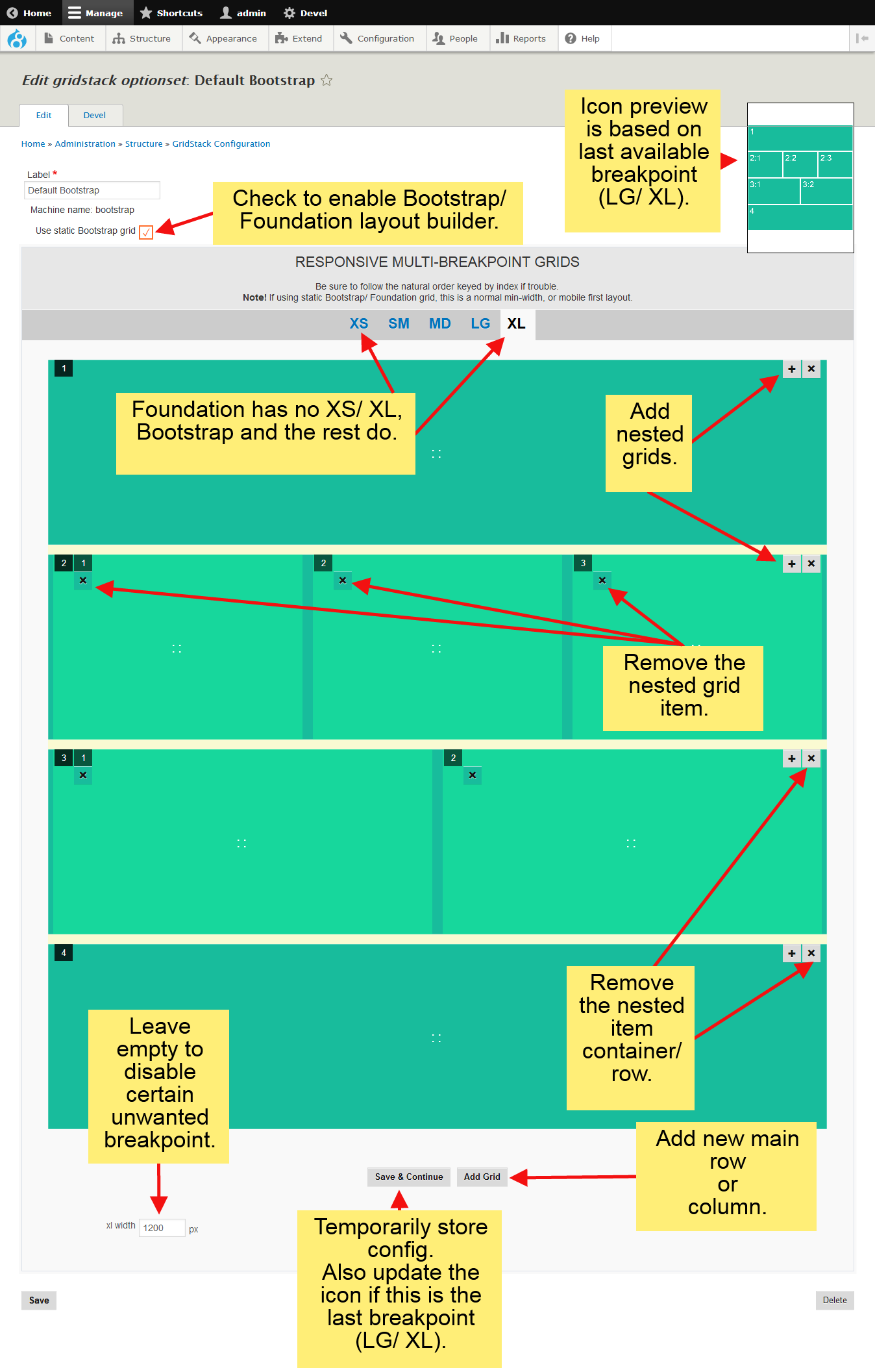 GridStack dynamic layout builder