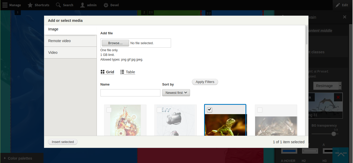 GridStack Media Library integration