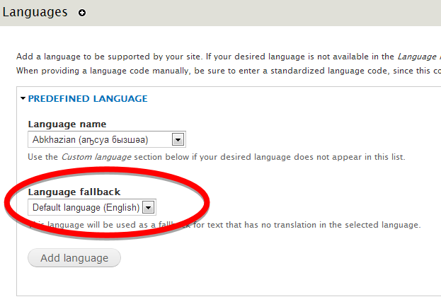 Language fallback