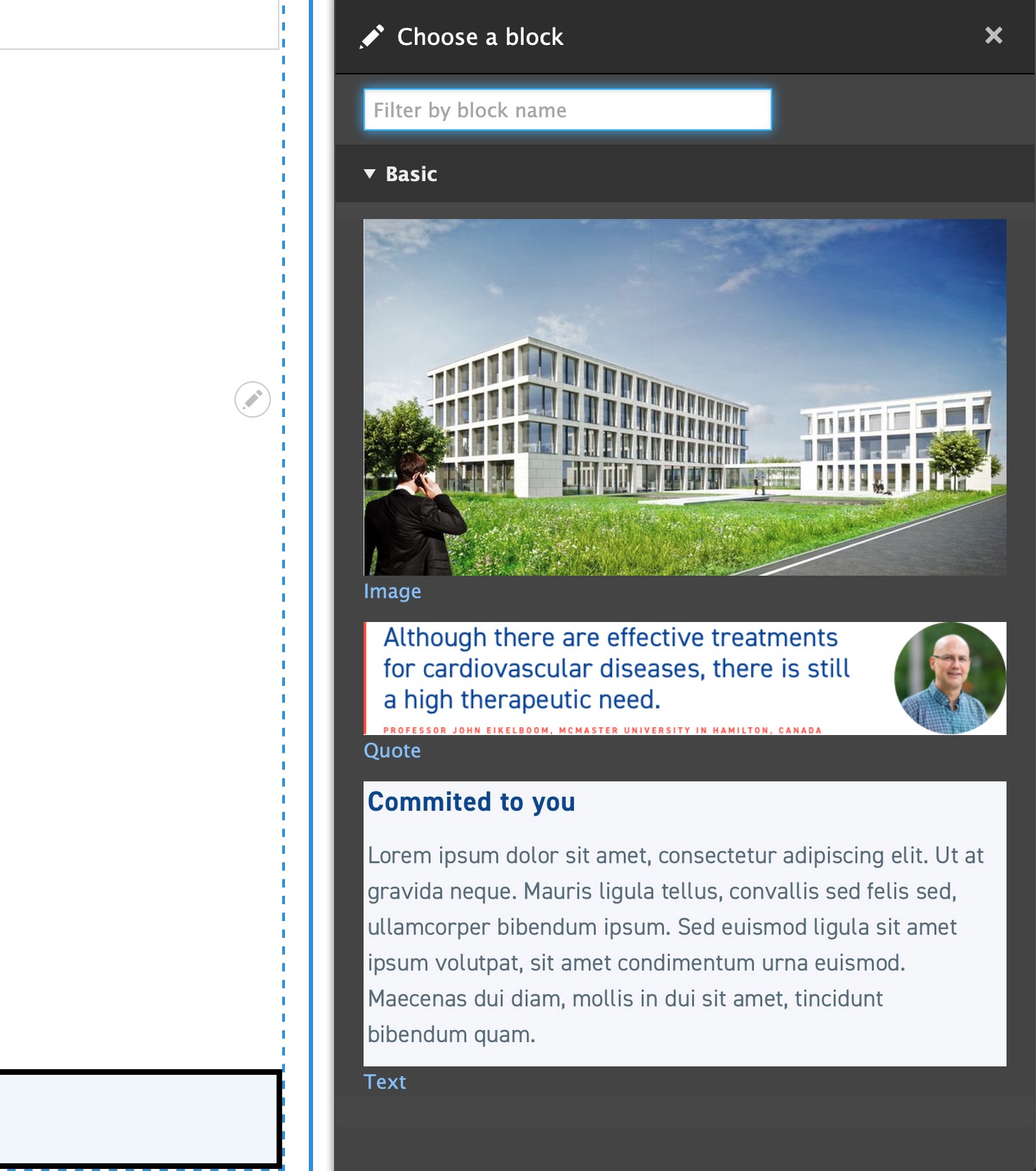 Frontend example (Default off-canvas dialog)