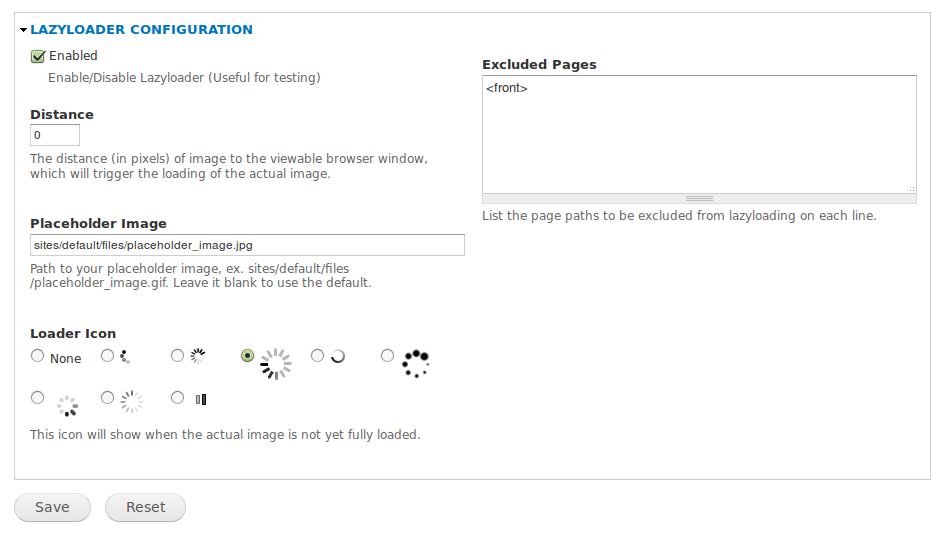 Lazyloader Settings