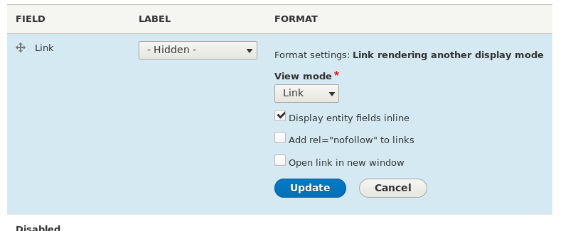 Widget configuration screenshot