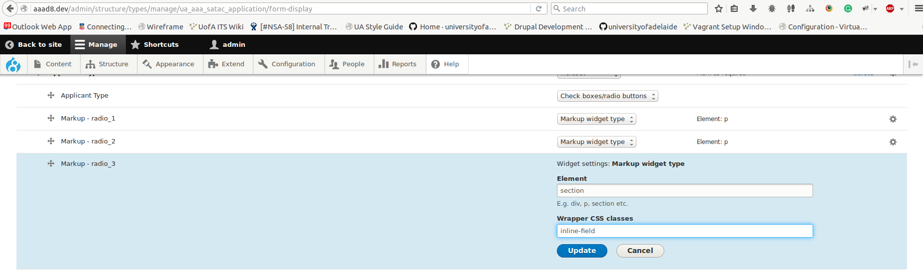 Form widget screenshot