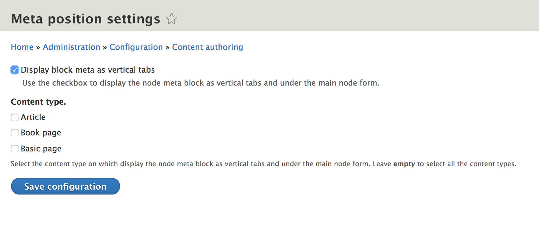 meta position settings