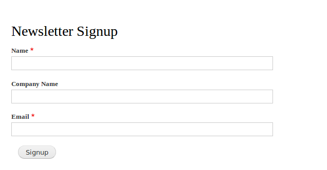 Newsletter Signup Form