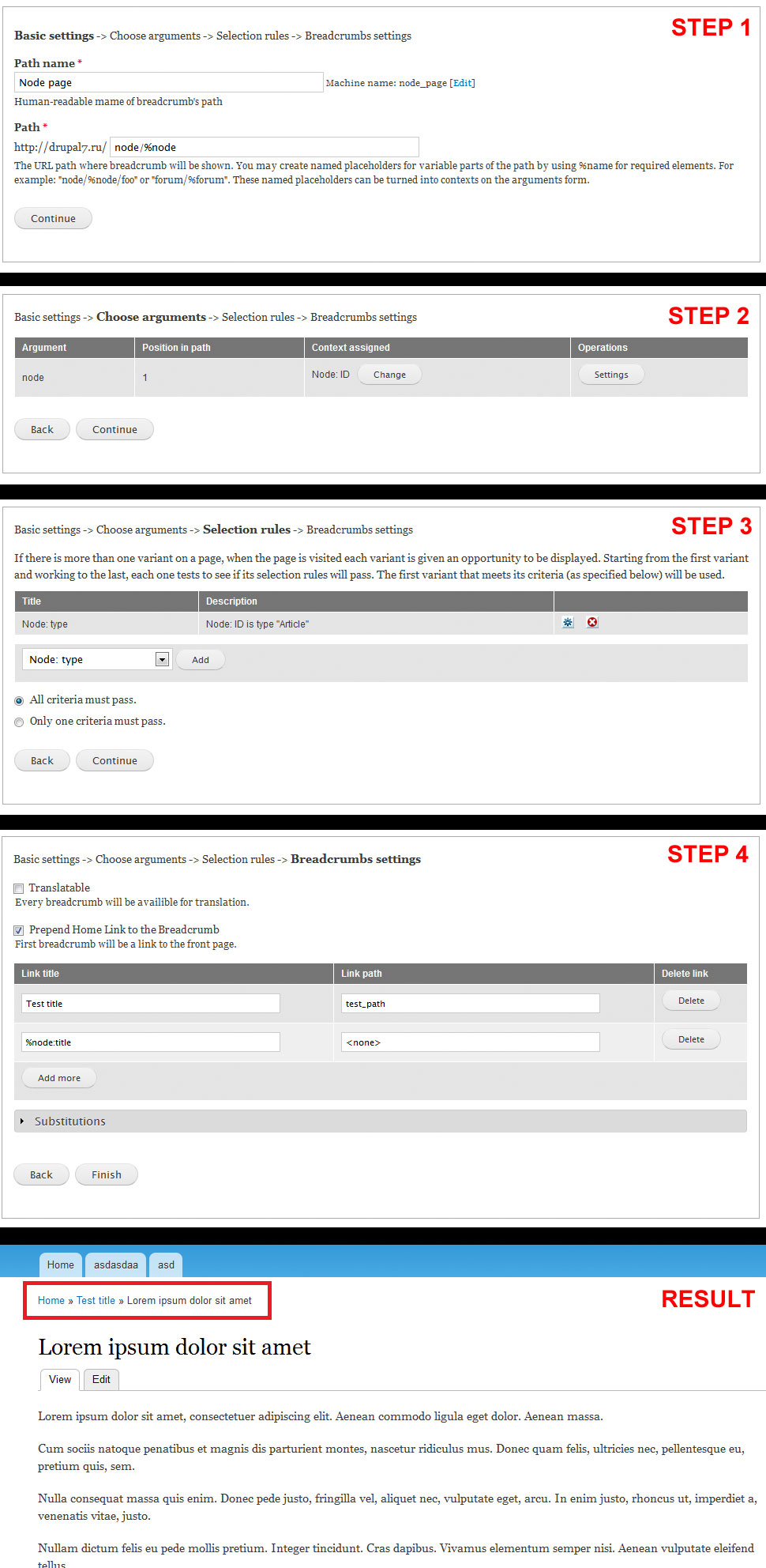 Building process and result