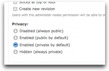 Private content module settings